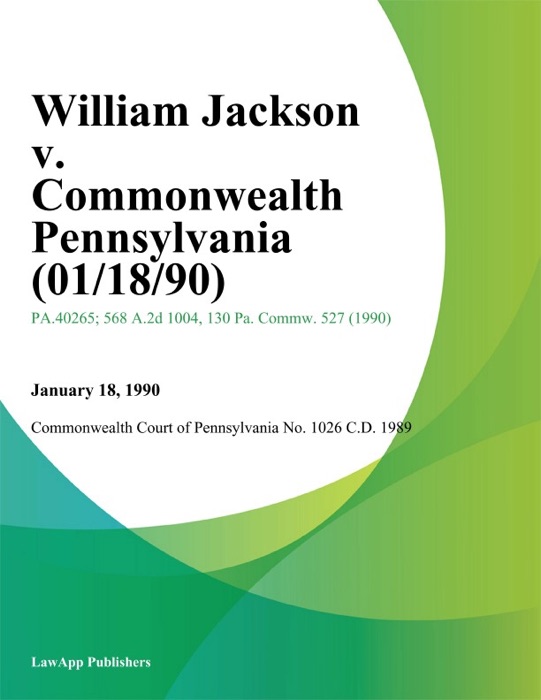 William Jackson v. Commonwealth Pennsylvania