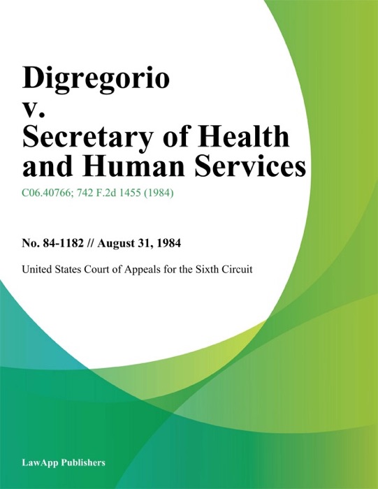 Digregorio v. Secretary of Health and Human Services