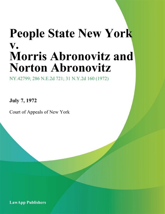 People State New York v. Morris Abronovitz and Norton Abronovitz