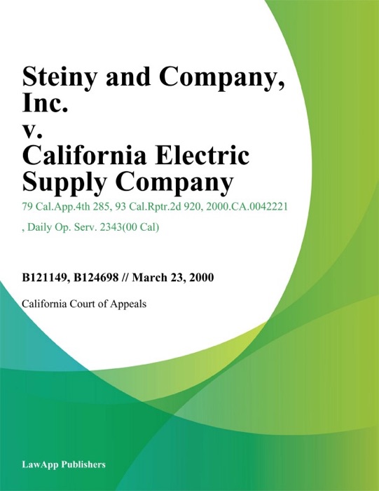 STeiny and Company, Inc. v. California Electric Supply Company, Inc.