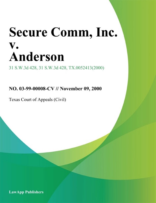 Secure Comm, Inc. v. Anderson
