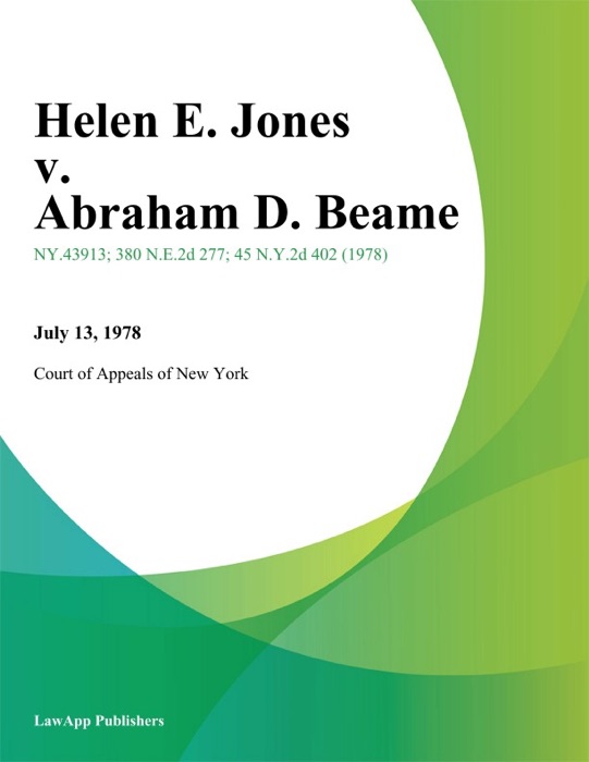 Helen E. Jones v. Abraham D. Beame