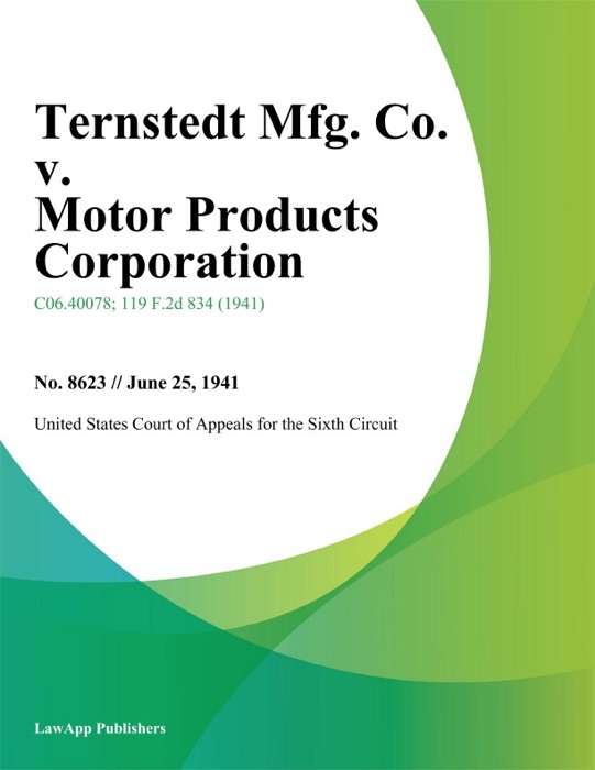 Ternstedt Mfg. Co. v. Motor Products Corporation