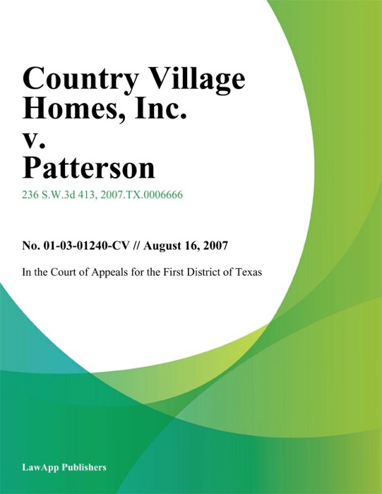 Country Village Homes, Inc. v. Patterson