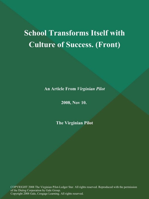 School Transforms Itself with Culture of Success (Front)