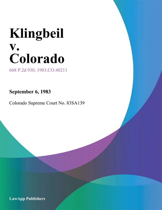 Klingbeil v. Colorado