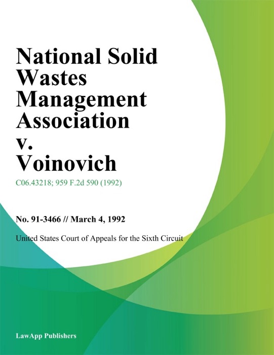 National Solid Wastes Management Association V. Voinovich