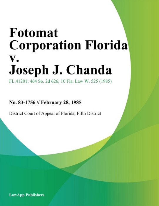Fotomat Corporation Florida v. Joseph J. Chanda