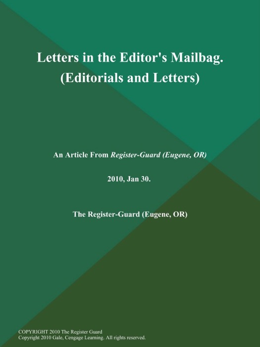 Letters in the Editor's Mailbag (Editorials and Letters)