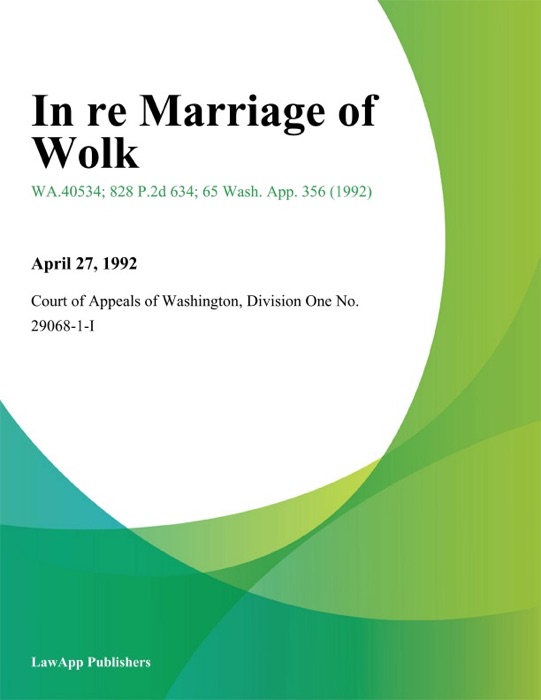 In Re Marriage of Wolk