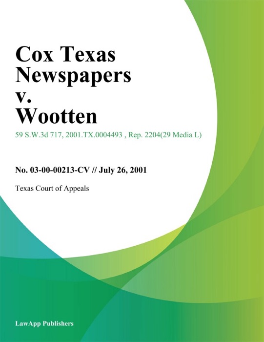 Cox Texas Newspapers V. Wootten