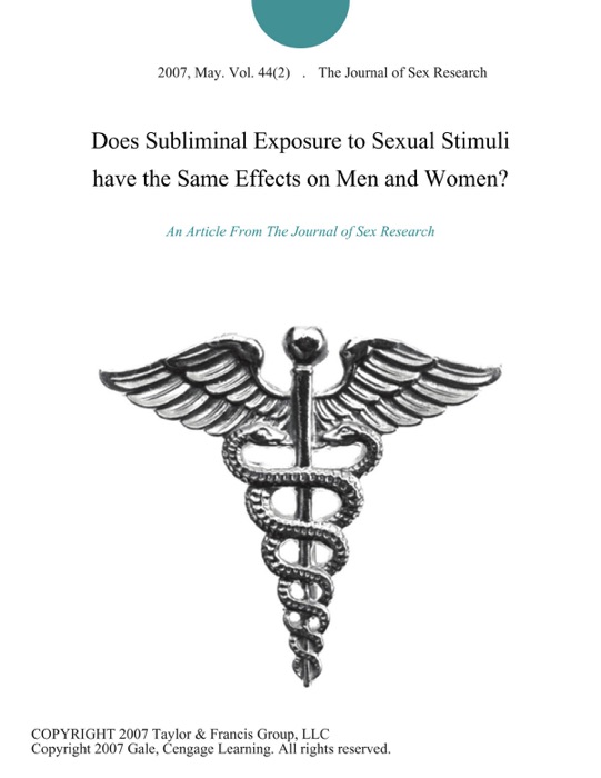 Does Subliminal Exposure to Sexual Stimuli have the Same Effects on Men and Women?