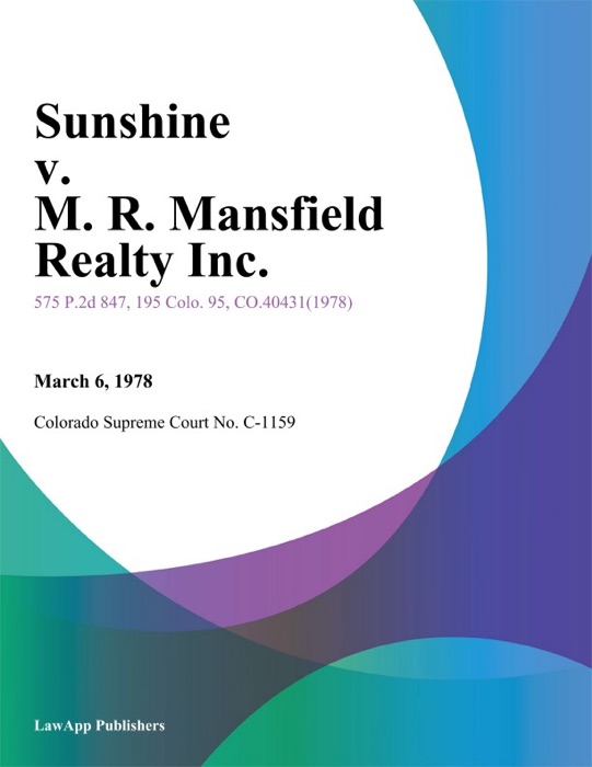 Sunshine v. M. R. Mansfield Realty Inc.