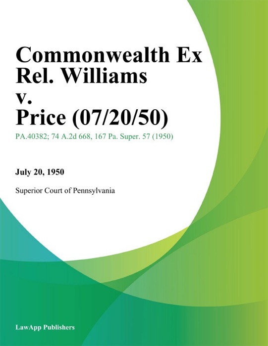 Commonwealth Ex Rel. Williams v. Price