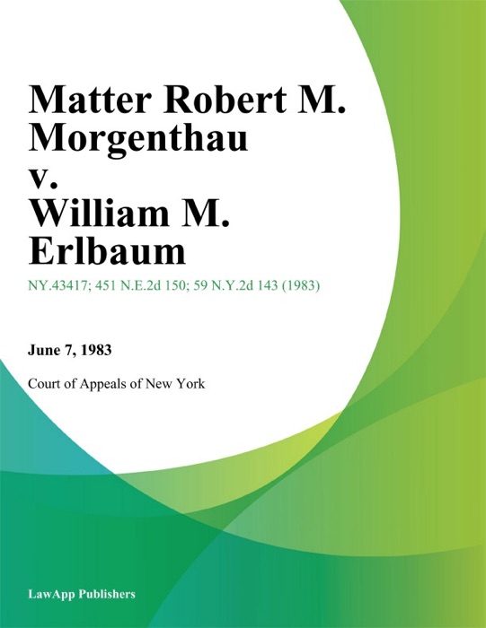 Matter Robert M. Morgenthau v. William M. Erlbaum