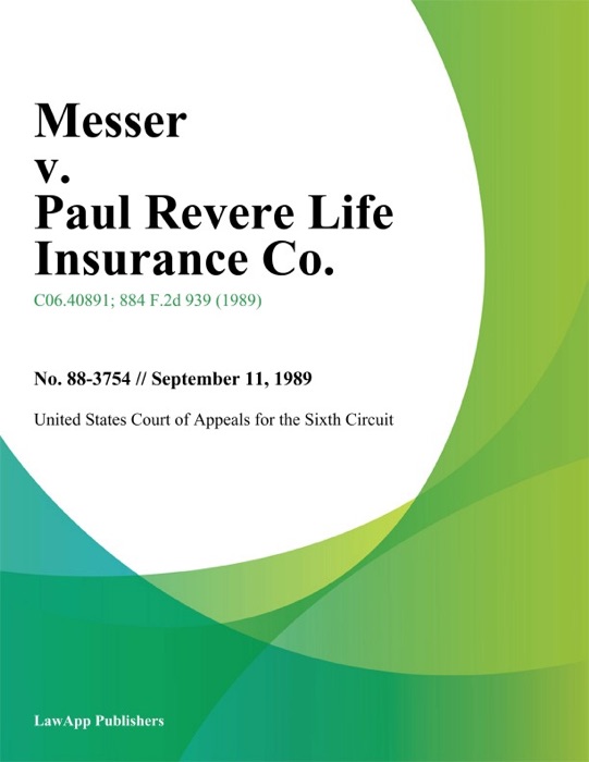 Messer v. Paul Revere Life Insurance Co.