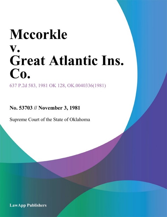 Mccorkle v. Great Atlantic Ins. Co.