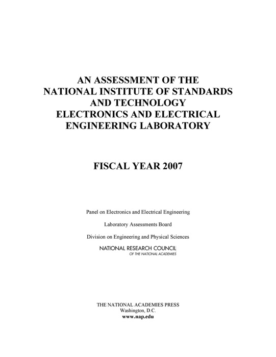 An Assessment of the National Institute of Standards and Technology Electronics and Electrical Engineering Laboratory