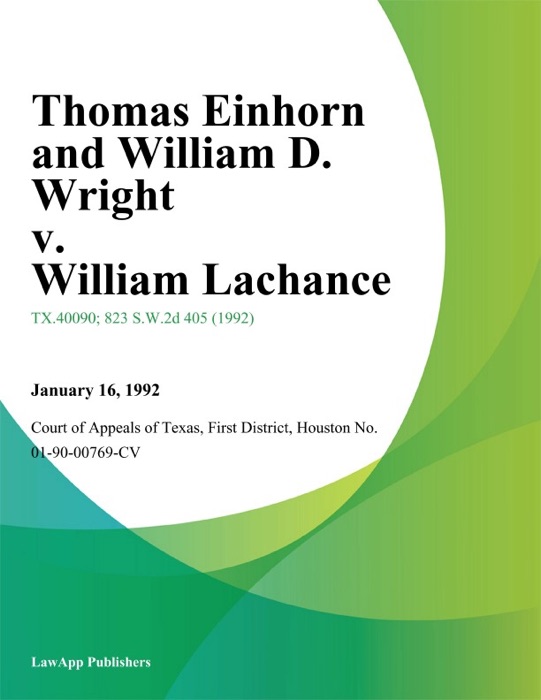 Thomas Einhorn and William D. Wright v. William Lachance