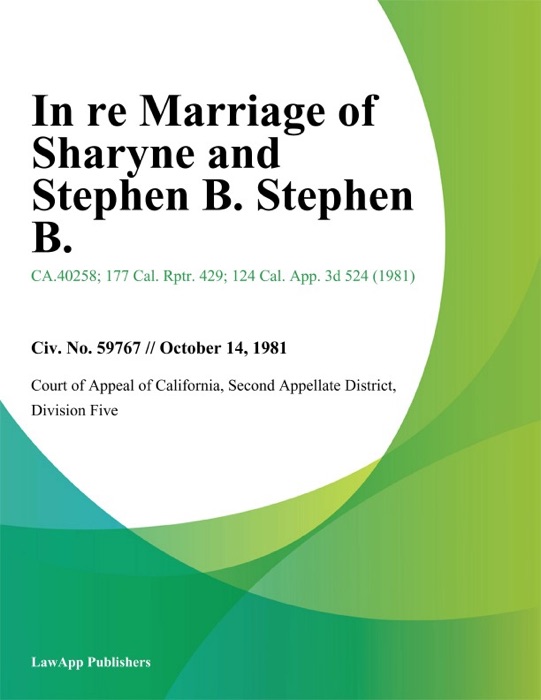 In Re Marriage of Sharyne and Stephen B. Stephen B.