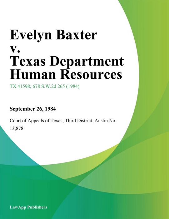 Evelyn Baxter v. Texas Department Human Resources