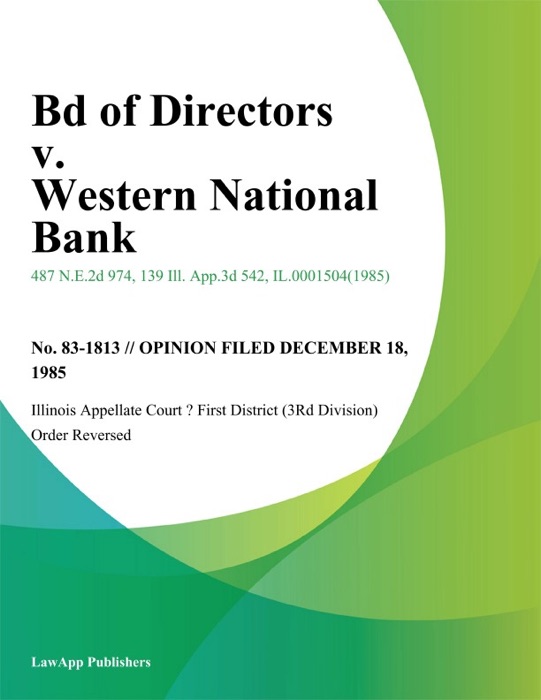 Bd of Directors v. Western National Bank