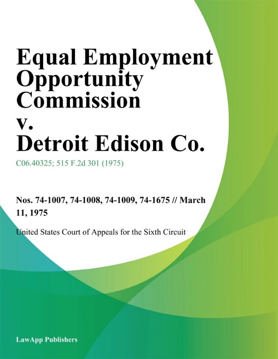 Equal Employment Opportunity Commission V. Detroit Edison Co.