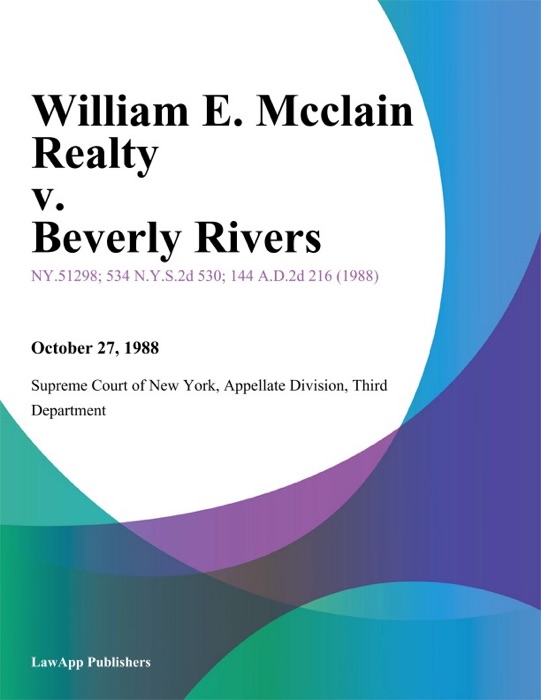 William E. Mcclain Realty v. Beverly Rivers