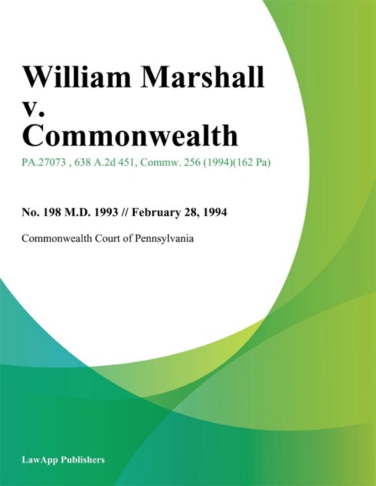 William Marshall v. Commonwealth