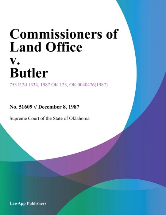 Commissioners of Land office v. Butler