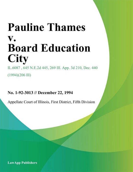 Pauline Thames v. Board Education City