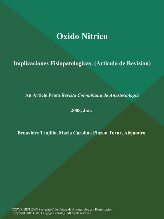 Oxido Nitrico: Implicaciones Fisiopatologicas (Articulo de Revision)