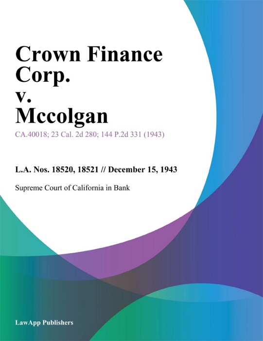 Crown Finance Corp. v. Mccolgan