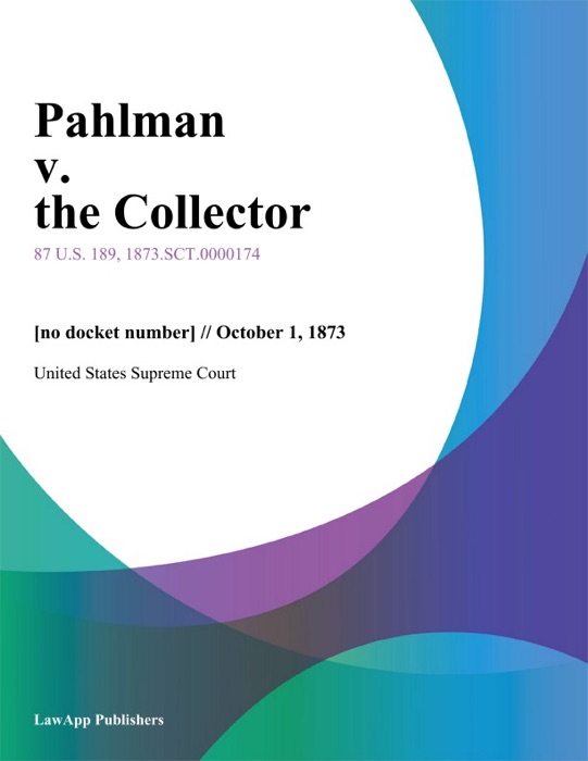 Pahlman v. the Collector