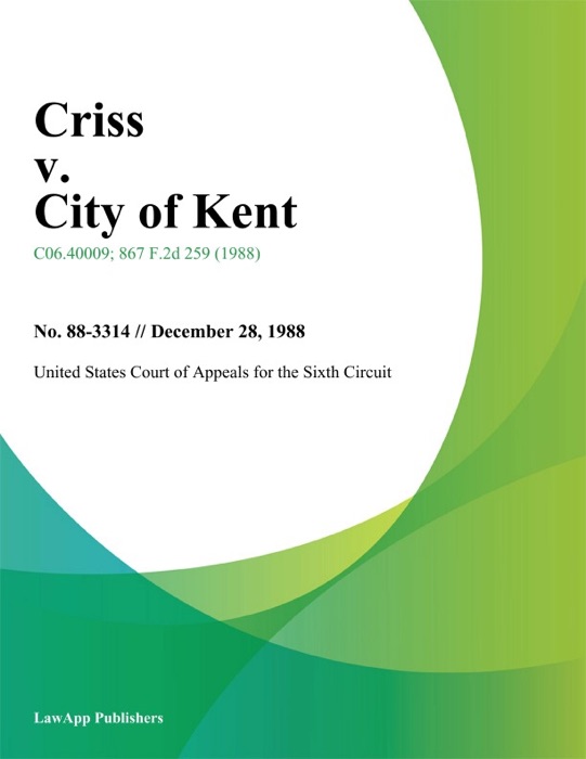 Criss V. City Of Kent