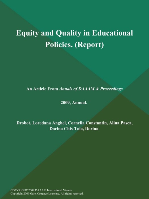 Equity and Quality in Educational Policies (Report)