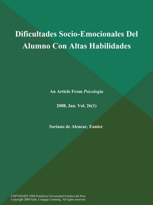 Dificultades Socio-Emocionales Del Alumno Con Altas Habilidades