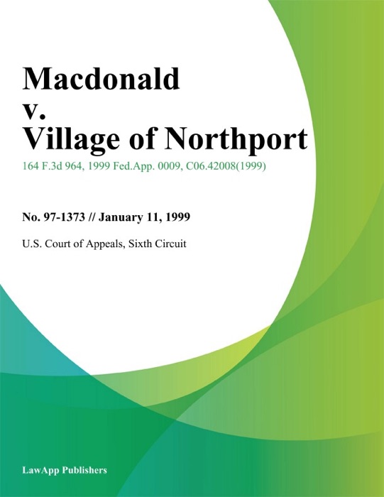 Macdonald V. Village Of Northport