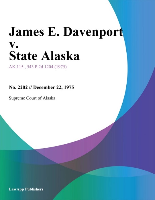 James E. Davenport v. State Alaska