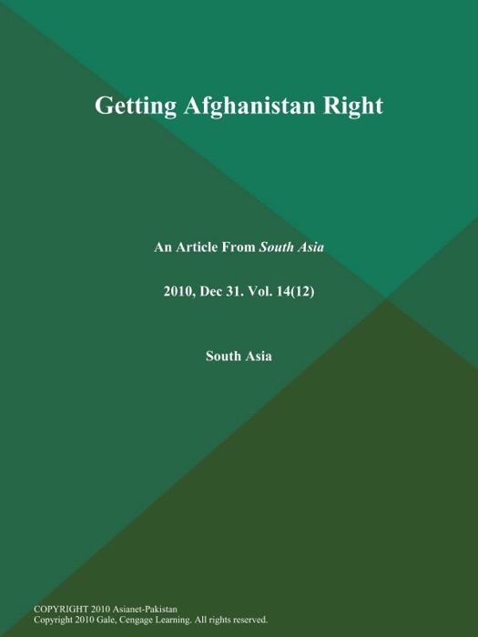 Getting Afghanistan Right