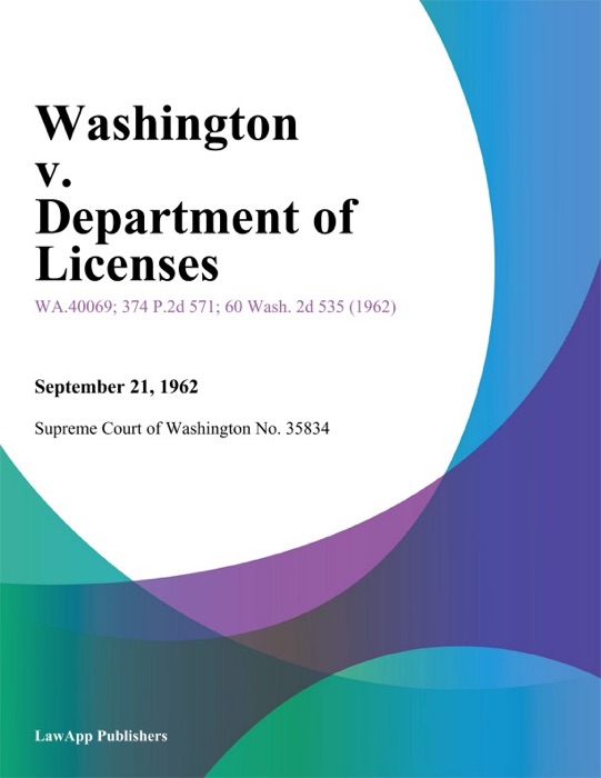 Washington v. Department of Licenses