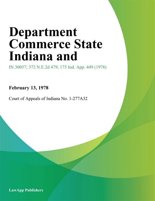 Department Commerce State Indiana and