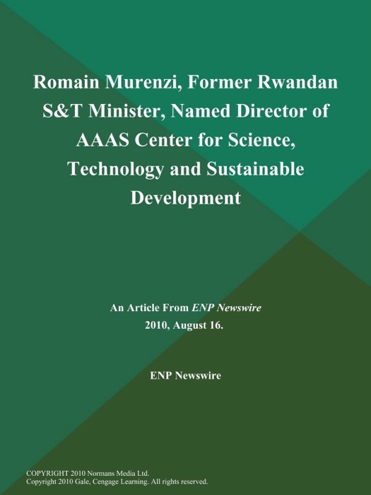 Romain Murenzi, Former Rwandan S&T Minister, Named Director of AAAS Center for Science, Technology and Sustainable Development