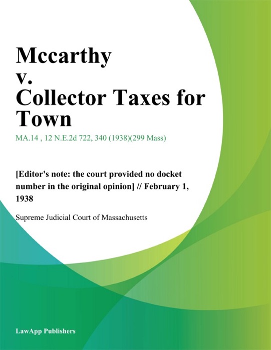 Mccarthy v. Collector Taxes for Town