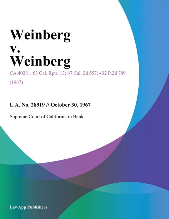 Weinberg V. Weinberg