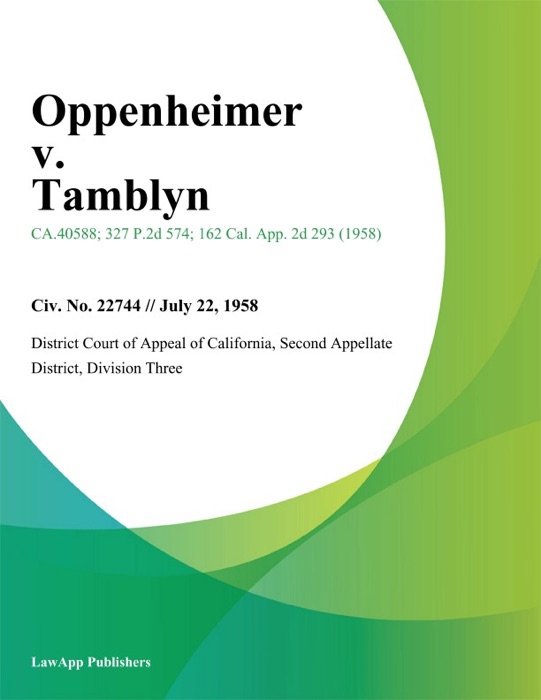 Oppenheimer v. Tamblyn