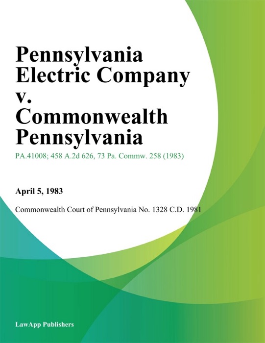 Pennsylvania Electric Company v. Commonwealth Pennsylvania
