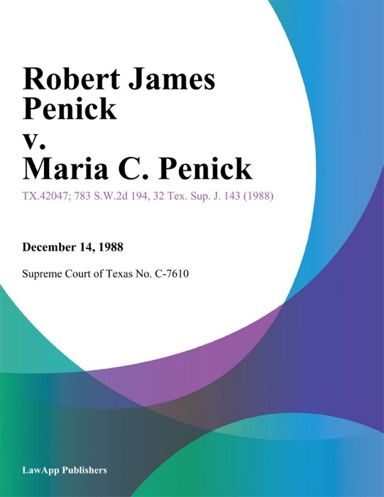 Robert James Penick v. Maria C. Penick