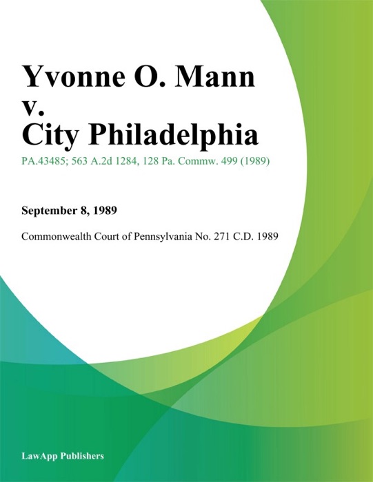 Yvonne O. Mann v. City Philadelphia