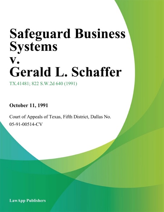 Safeguard Business Systems v. Gerald L. Schaffer